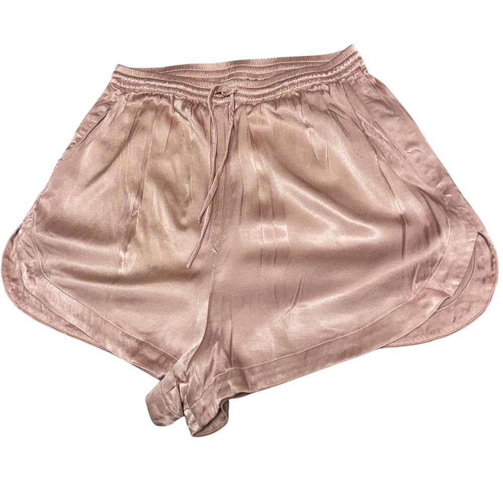 Homebodii Anthropologie Satin Pajama Shorts‎ Pink Blush Rose Gold Medium M